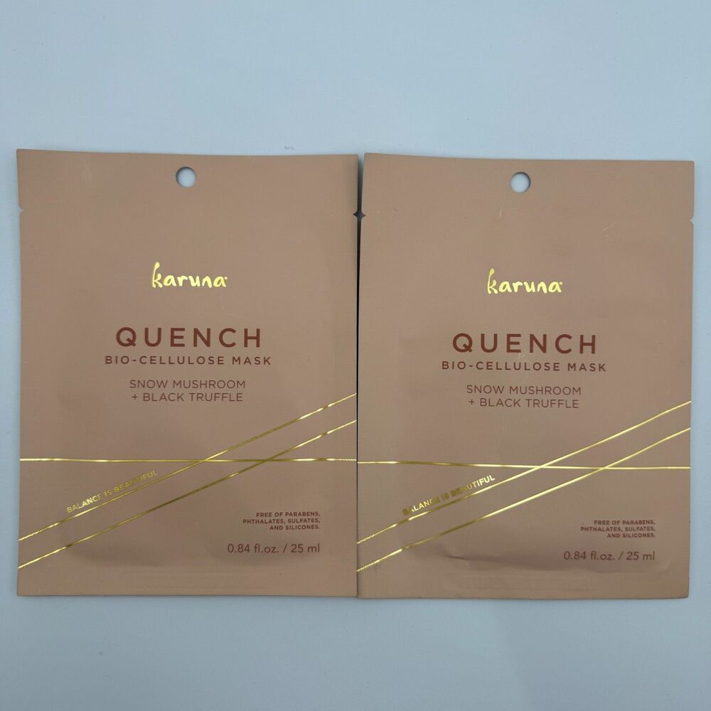 2 x Karuna Skin Quench Bio-Cellulose Mask Hyaluronic Acid Blend Expires 7/27